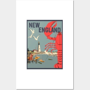 Vintage Style New England Posters and Art